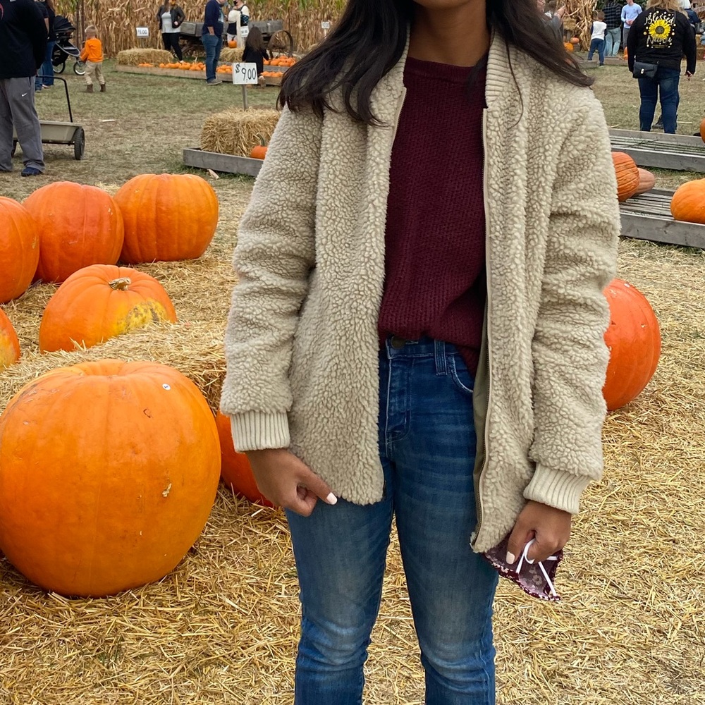 Abercrombie & Fitch Teddy / Sherpa Bomber Jacket
